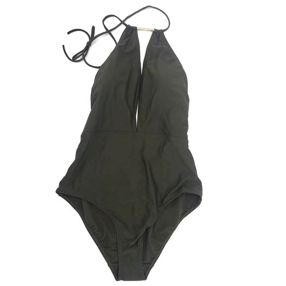 NEW Ted Baker Pikaa Halter Swimsuit in Khaki Ted size 3 = US Size 8 - Picture 4 of 8